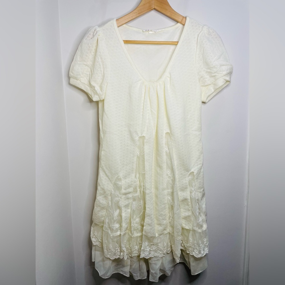 Boho hippie cream flowing top meant to go with jeans